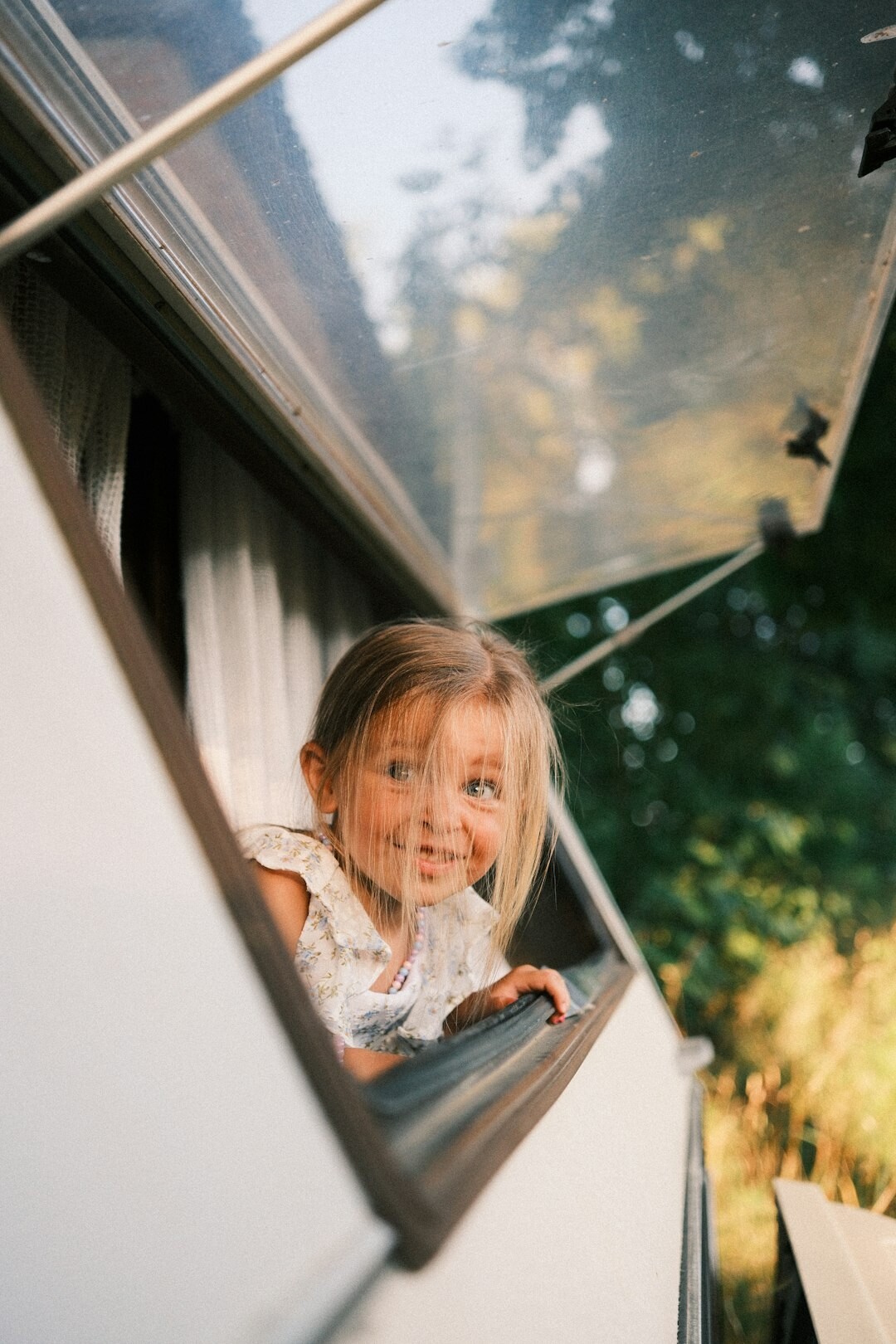 family road trip in car